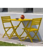 Gartenset Marius TB70 Klapptisch + 2 Marius CP Klappstühle senfgelb - 70x70x73 cm