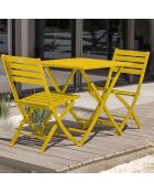 Gartenset Marius TB70 Klapptisch + 2 Marius CP Klappstühle senfgelb - 70x70x73 cm