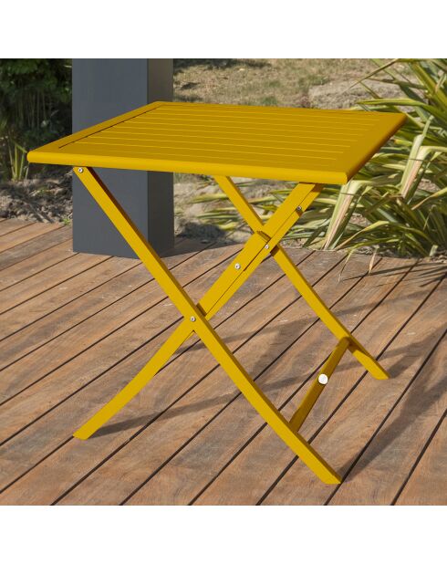 Gartenset Marius TB70 Klapptisch + 2 Marius CP Klappstühle senfgelb - 70x70x73 cm