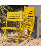 Gartenset Marius TB70 Klapptisch + 2 Marius CP Klappstühle senfgelb - 70x70x73 cm