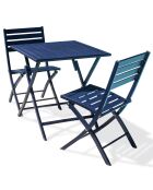 Gartenset Marius TB70 Klapptisch + 2 Marius CP Klappstühle marine - 70x70x73 cm