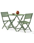 Gartenset Marius TB70 Klapptisch + 2 Marius CP Klappstühle Lagune - 70x70x73 cm