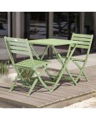 Gartenset Marius TB70 Klapptisch + 2 Marius CP Klappstühle Lagune - 70x70x73 cm