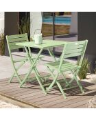 Gartenset Marius TB70 Klapptisch + 2 Marius CP Klappstühle Lagune - 70x70x73 cm