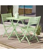 Gartenset Marius TB70 Klapptisch + 2 Marius CP Klappstühle Lagune - 70x70x73 cm