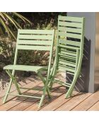 Gartenset Marius TB70 Klapptisch + 2 Marius CP Klappstühle Lagune - 70x70x73 cm