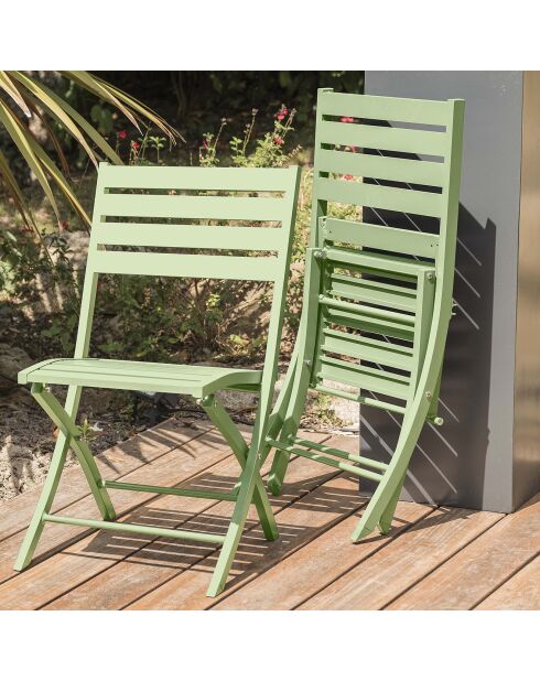 Gartenset Marius TB70 Klapptisch + 2 Marius CP Klappstühle Lagune - 70x70x73 cm