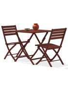 Gartenset Marius TB70 Klapptisch + 2 Marius CP Klappstühle karminrot - 70x70x73 cm