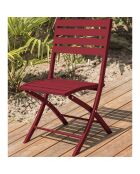 Gartenset Marius TB70 Klapptisch + 2 Marius CP Klappstühle karminrot - 70x70x73 cm