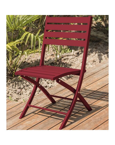 Gartenset Marius TB70 Klapptisch + 2 Marius CP Klappstühle karminrot - 70x70x73 cm