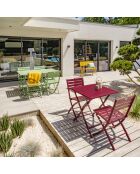 Gartenset Marius TB70 Klapptisch + 2 Marius CP Klappstühle karminrot - 70x70x73 cm