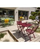 Gartenset Marius TB70 Klapptisch + 2 Marius CP Klappstühle karminrot - 70x70x73 cm