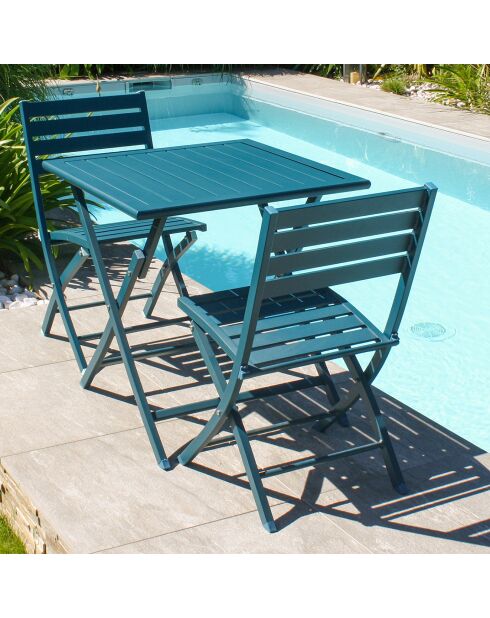 Gartenset Marius TB70 Klapptisch+2 Marius CP zusammenklappbare Entenstühle - 70x70x73 cm