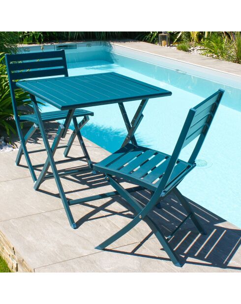 Gartenset Marius TB70 Klapptisch+2 Marius CP zusammenklappbare Entenstühle - 70x70x73 cm