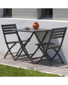 Set de jardín Mesa plegable Marius TB70 + 2 sillas plegables Marius CP gris antracita - 70x70x73 cm