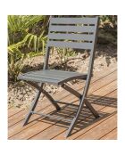 Set de jardín Mesa plegable Marius TB70 + 2 sillas plegables Marius CP gris antracita - 70x70x73 cm