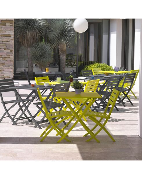 Set de jardín Mesa plegable Marius TB70 + 2 sillas plegables Marius CP gris antracita - 70x70x73 cm