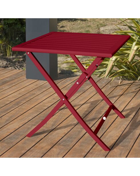Marius carmin opvouwbare tuintafel - 70x70x73 cm