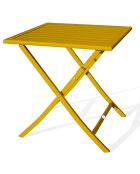 Marius senfgelber zusammenklappbarer Gartentisch - 70x70x73 cm