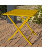 Marius senfgelber zusammenklappbarer Gartentisch - 70x70x73 cm