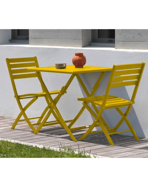 2 opklapbare tuinstoelen Marius mustard - 46x41x82 cm