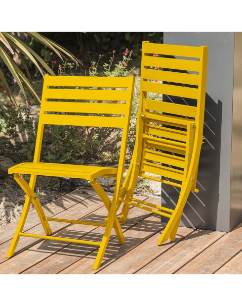 2 opklapbare tuinstoelen Marius mustard - 46x41x82 cm