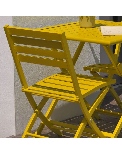 2 opklapbare tuinstoelen Marius mustard - 46x41x82 cm