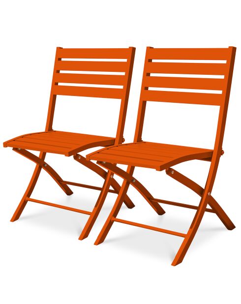 2 Marius oranje opvouwbare tuinstoelen - 46x41x82 cm