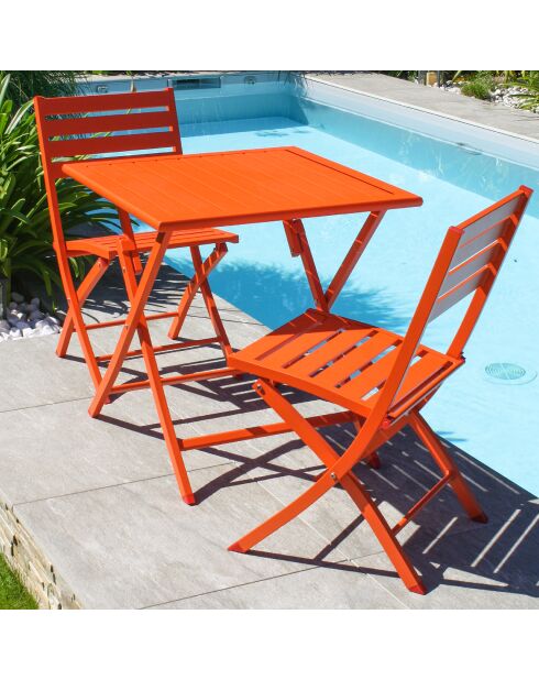 2 Marius oranje opvouwbare tuinstoelen - 46x41x82 cm