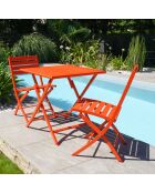 2 Marius oranje opvouwbare tuinstoelen - 46x41x82 cm