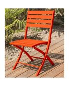 2 Marius oranje opvouwbare tuinstoelen - 46x41x82 cm