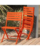 2 Marius oranje opvouwbare tuinstoelen - 46x41x82 cm