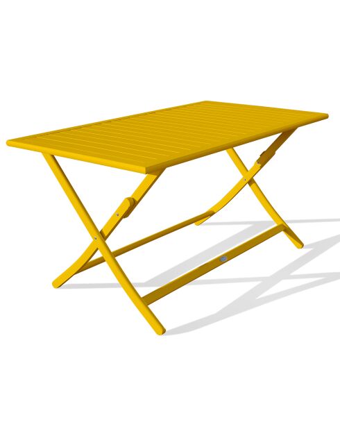 Marius mosterdgele opklapbare tuintafel - 140x80x73 cm