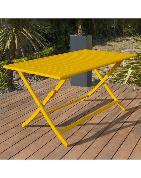 Marius mosterdgele opklapbare tuintafel - 140x80x73 cm