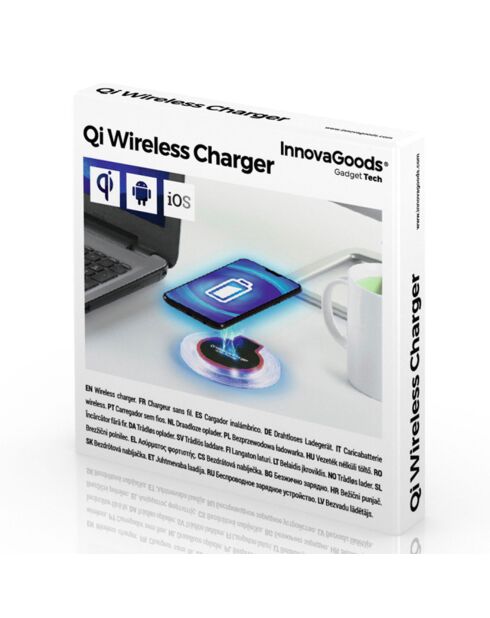 Chargeur sans fil pour smartphones Qi noir