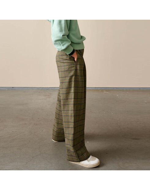 Pantalon Pringle large à carreaux vert kaki