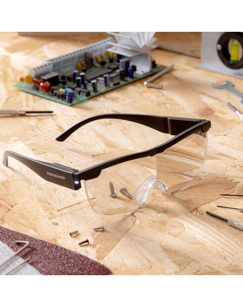 Lunettes loupe avec LED Glassoint noir/transparent