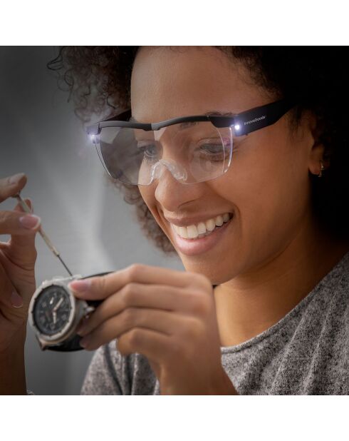 Lunettes loupe avec LED Glassoint noir/transparent