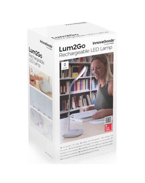 Lampe LED de table rechargeable tactile Lum 2Go blanche