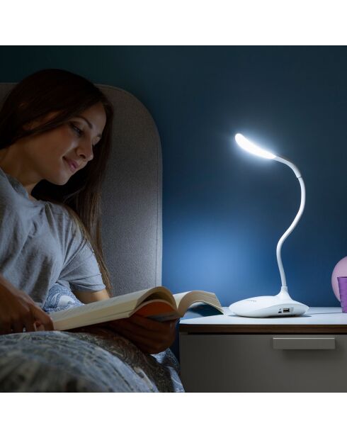 Lampe LED de table rechargeable tactile Lum 2Go blanche