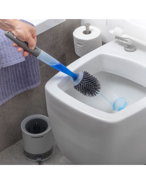 Brosse WC avec distributeur de savon Bruilet grise