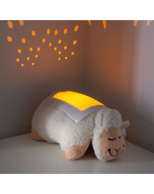 Peluche projecteur LED d'étoiles mouton blanche