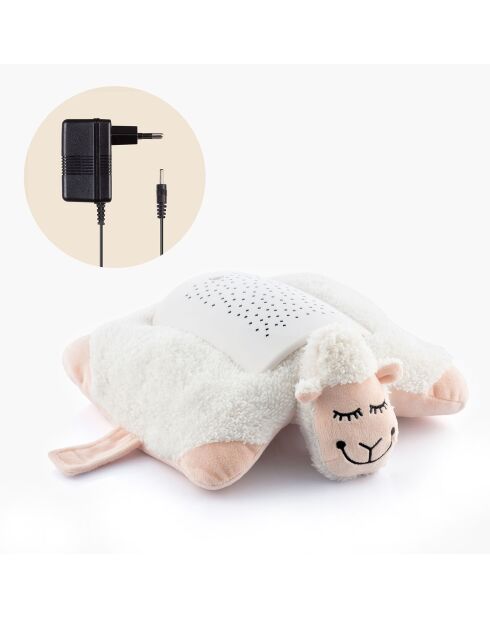 Peluche projecteur LED d'étoiles mouton blanche