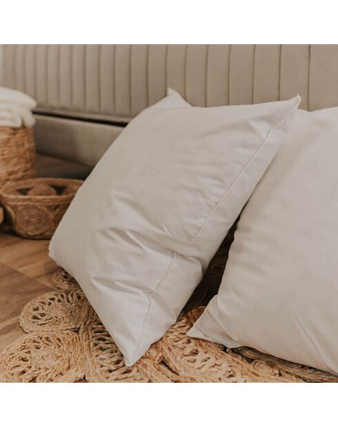 2 Oreillers Natura à Duvet & Plumes blancs - 65x65 cm