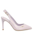 Slingbacks en Cuir Vittoria lilas - Hauteur Talon 9.5 cm