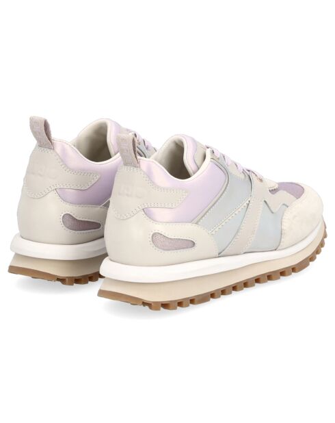 Sneakers en Cuir & Textile Unia rose doré/argenté/beige