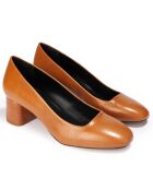 Escarpins en Cuir Filipa cognac - Talon 4,5 cm