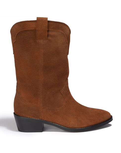 Bottines en Velours de Cuir Sigrid cigare - Talon 4 cm