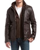 Veste en Cuir Elgon marron