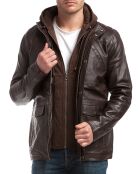 Veste en Cuir Elgon marron